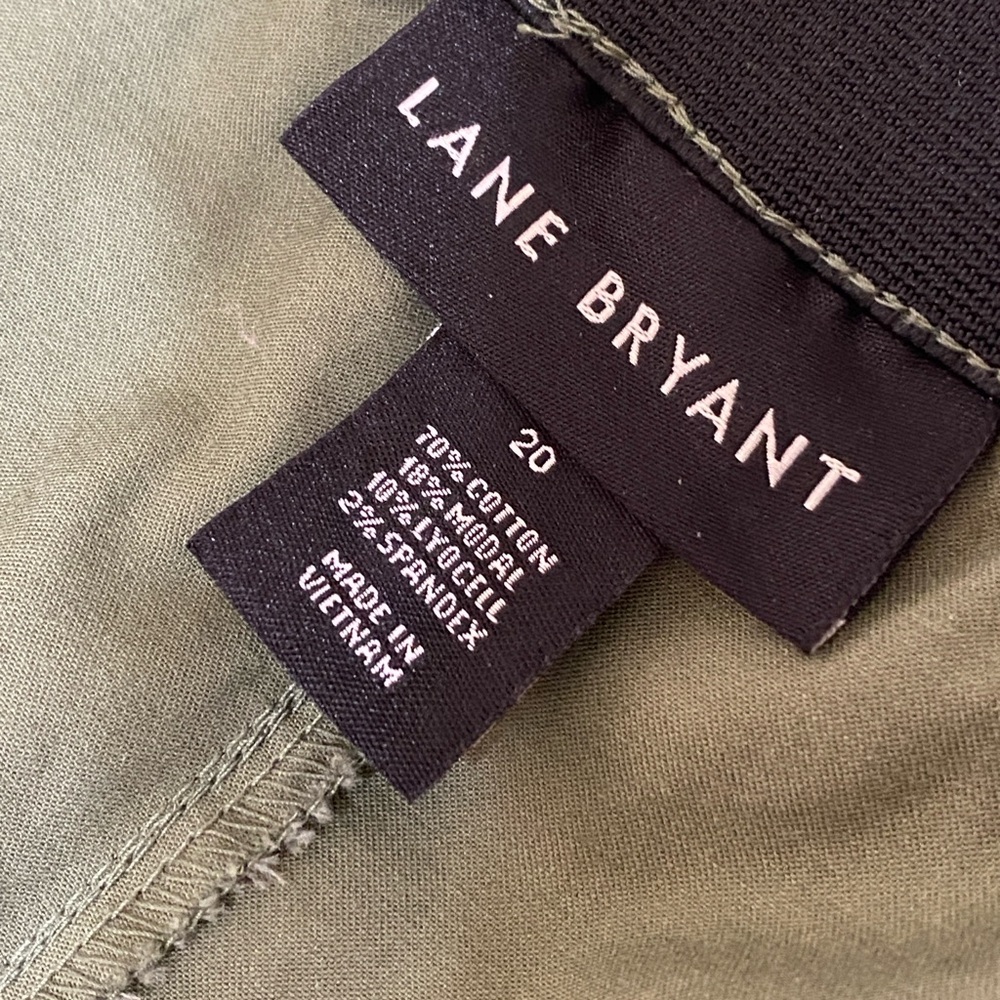 Lane Bryant Olive Green Mid-Rise Cargo Crops - Picture 7 of 8